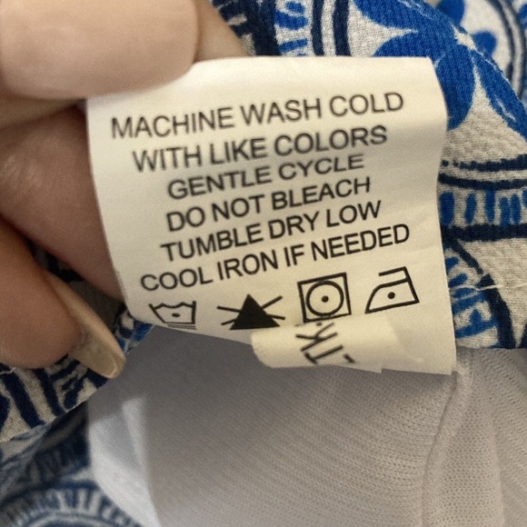 Mudpie Dress Womens Size Medium Blue White Mosaic Print Sleeveless Mini - Picture 12 of 13